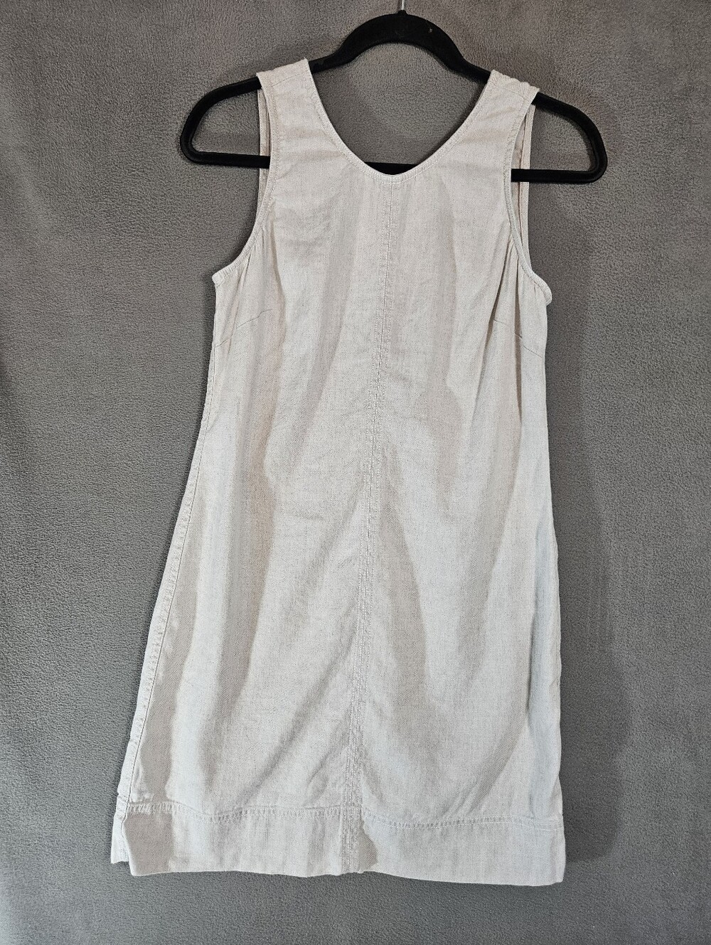 Tommy Bahama Womens Small Midi Dress Shift Linen Blend Beige Minimalist Coastal